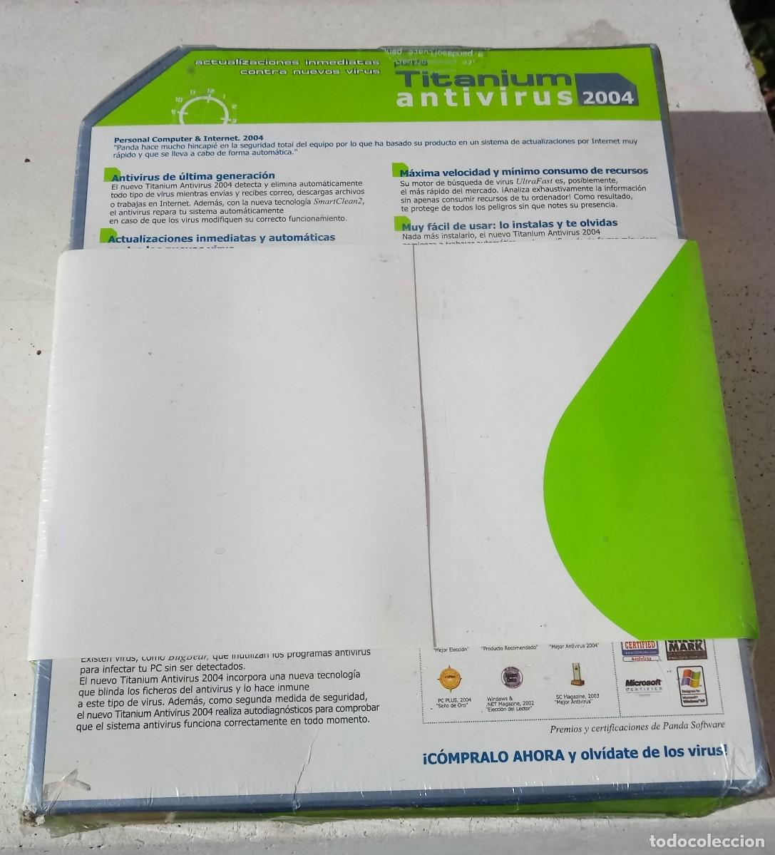Videojuegos y consolas: Precintado. Sofware vintage inform&aacute;tica PC ANTIVIRUS PANDA TITANIUM 2004. Ver aviso abajo. - Foto 3