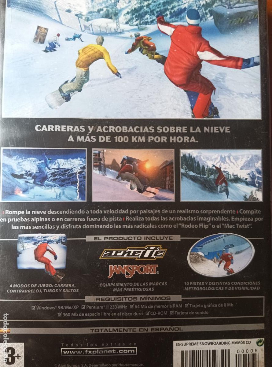 Videojuegos y consolas: SUPREME SNOWBOARDING. ATARI JUEGO PC CD-ROM PAL ESPA&Ntilde;A - Foto 2