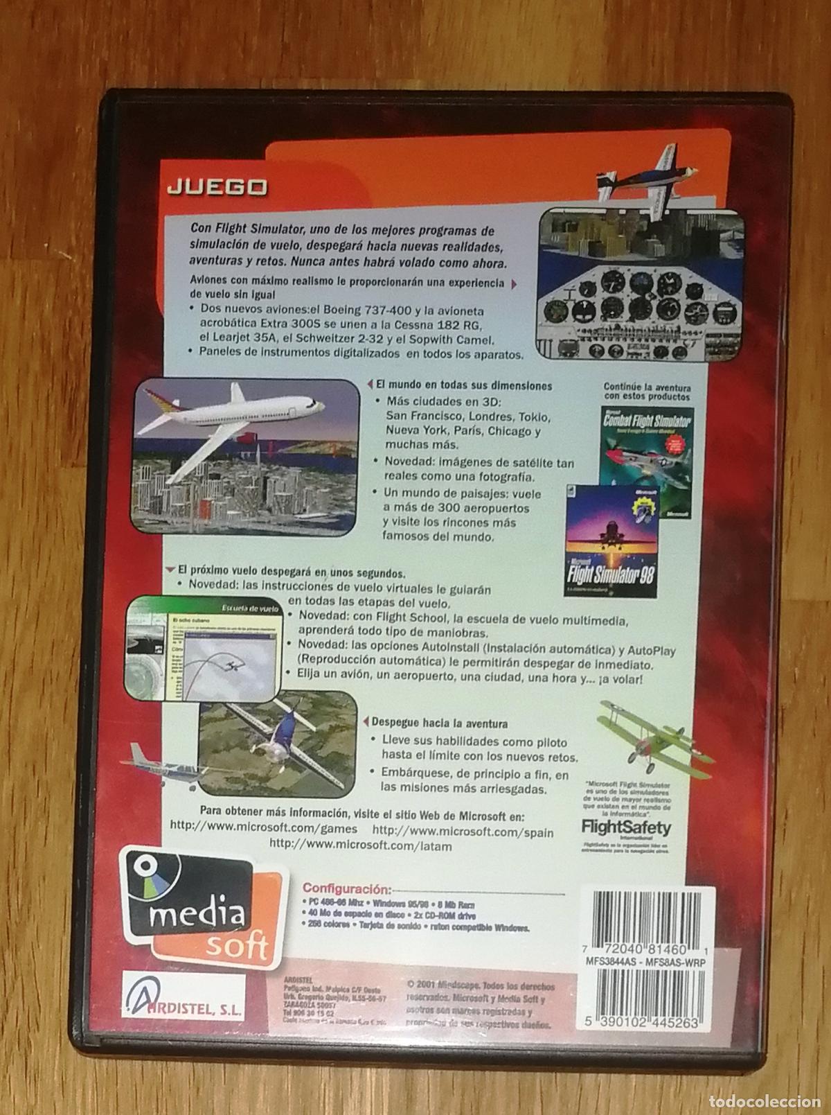 Videojuegos y consolas: CD-ROM. MICROSOFT FLIGHT SIMULATOR para Windows 95. - Media Soft : Mindscape, 2001 - Foto 3