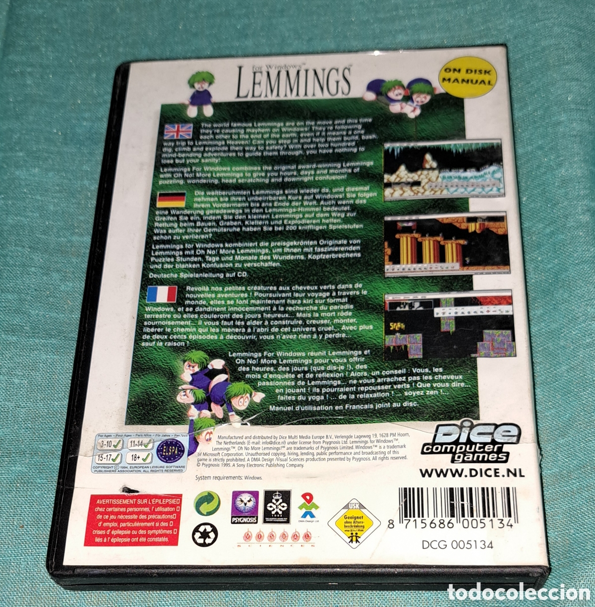 Videojuegos y consolas: PC CD ROM LEMMINGS , FOR WINDOWS - Foto 3