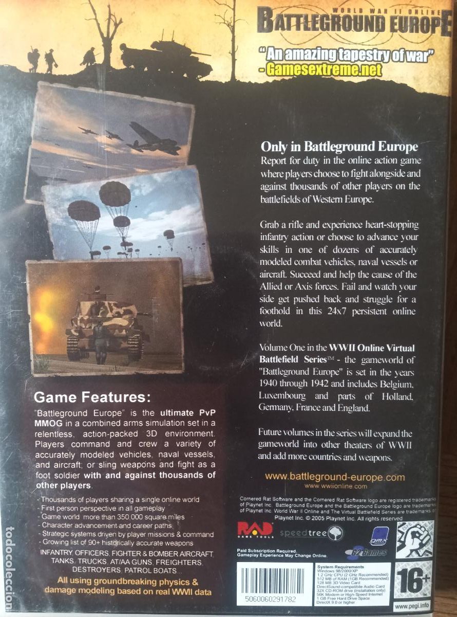Videojuegos y consolas: BATTLEGROUND EUROPE, WORD WAR II. PC CD-ROM + DVD - Foto 4