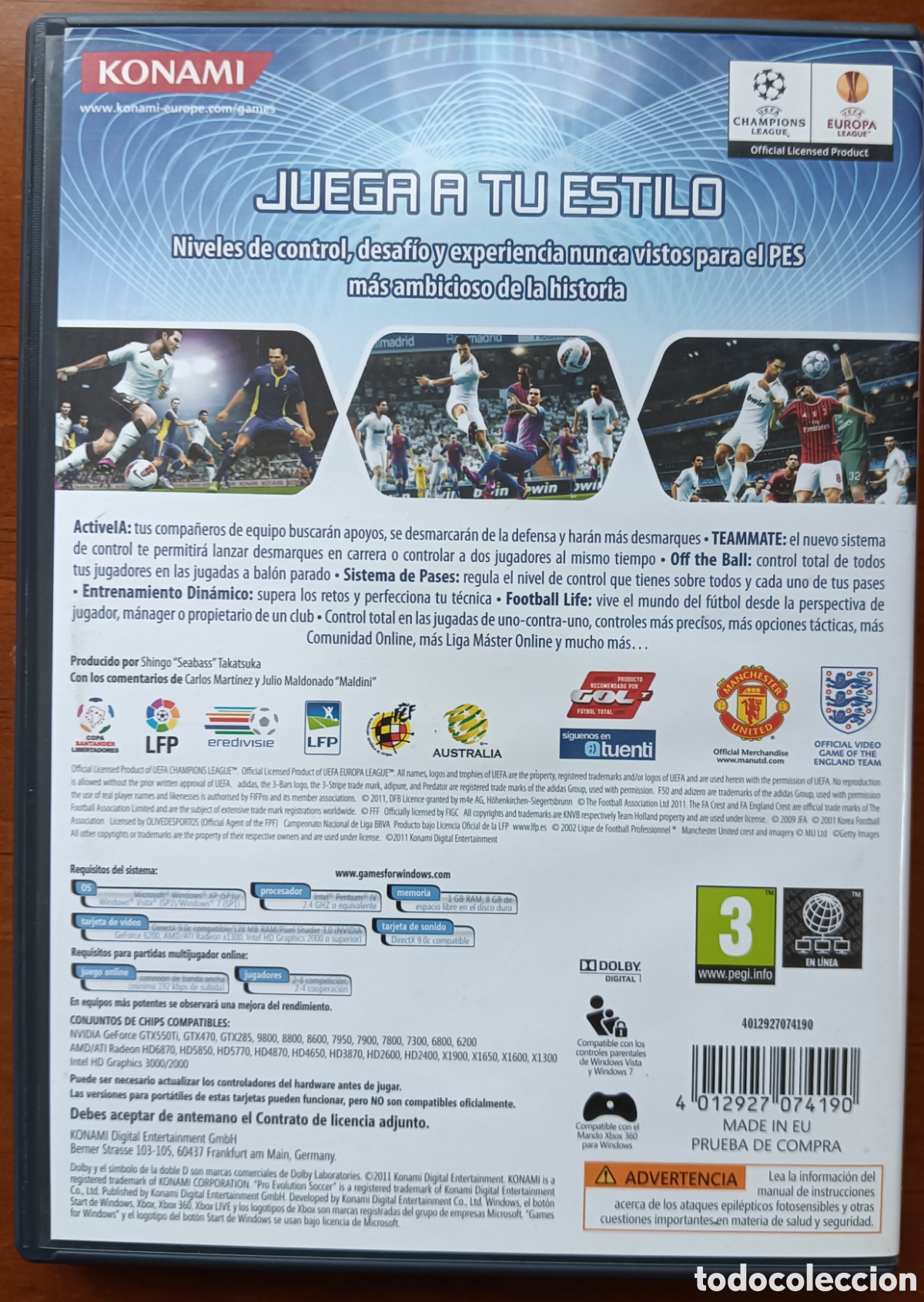 Videojuegos y consolas: PC GAME Pack PRO EVOLUTION 12 - PRO EVOLUTION 13 - PRO EVOLUTION 14 PAL EU en Castellano (3 juegos) - Foto 4