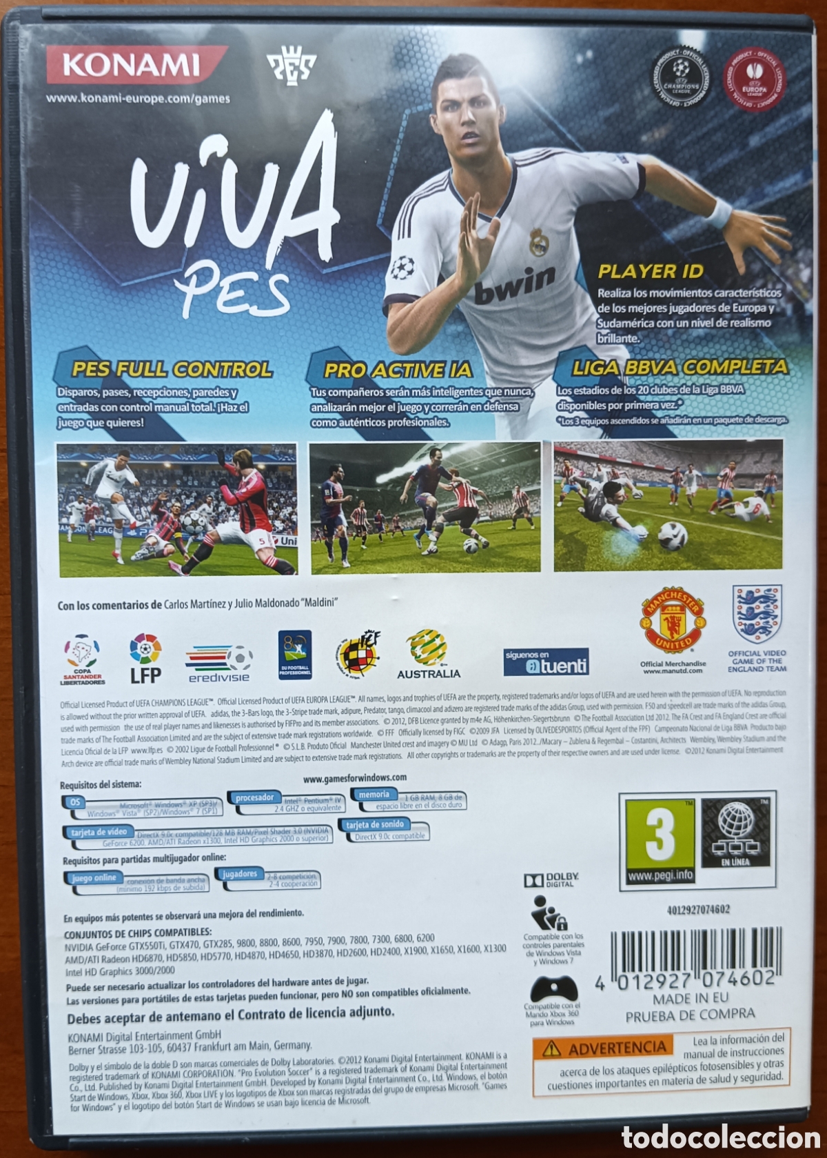 Videojuegos y consolas: PC GAME Pack PRO EVOLUTION 12 - PRO EVOLUTION 13 - PRO EVOLUTION 14 PAL EU en Castellano (3 juegos) - Foto 7