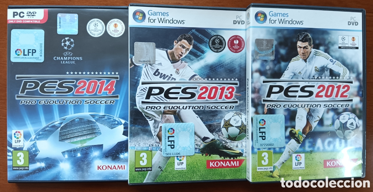 Videojuegos y consolas: PC GAME Pack PRO EVOLUTION 12 - PRO EVOLUTION 13 - PRO EVOLUTION 14 PAL EU en Castellano (3 juegos) - Foto 1
