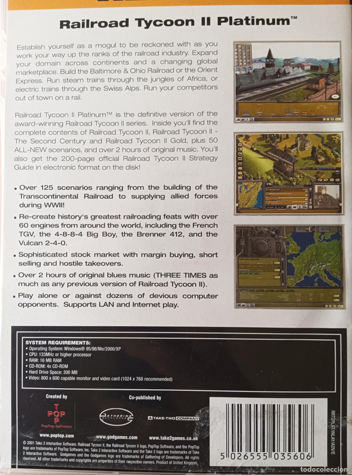 Videojuegos y consolas: RAILROAD TYCOON II PLATINUM. PC CD-ROM - TRENES - Foto 3