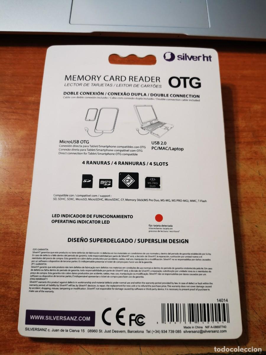 Videojuegos y consolas: MEMORY CARD READER OTG SILVERHT LECTOR DE TARJETAS PARA PC MAC MICRO USB 4 RANURAS NUEVO - Foto 3