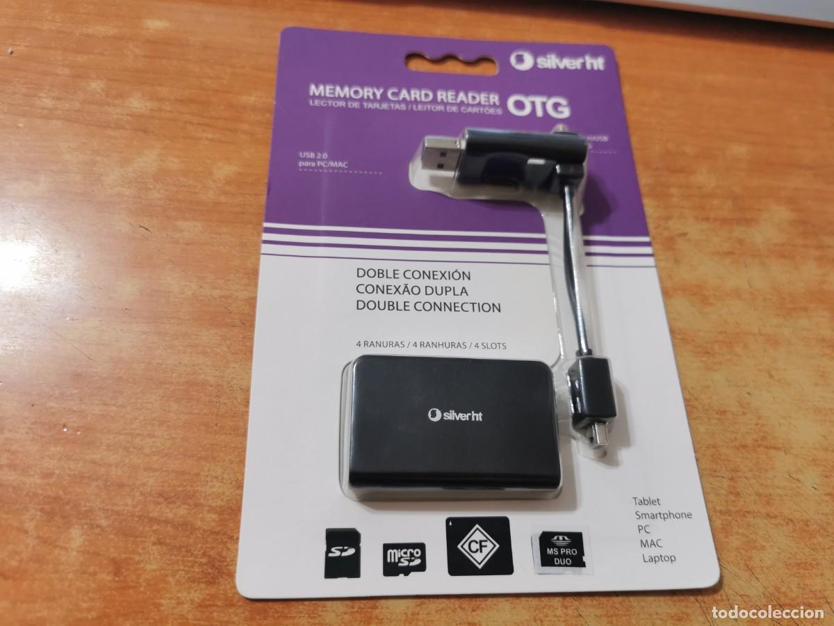 Videojuegos y consolas: MEMORY CARD READER OTG SILVERHT LECTOR DE TARJETAS PARA PC MAC MICRO USB 4 RANURAS NUEVO - Foto 1