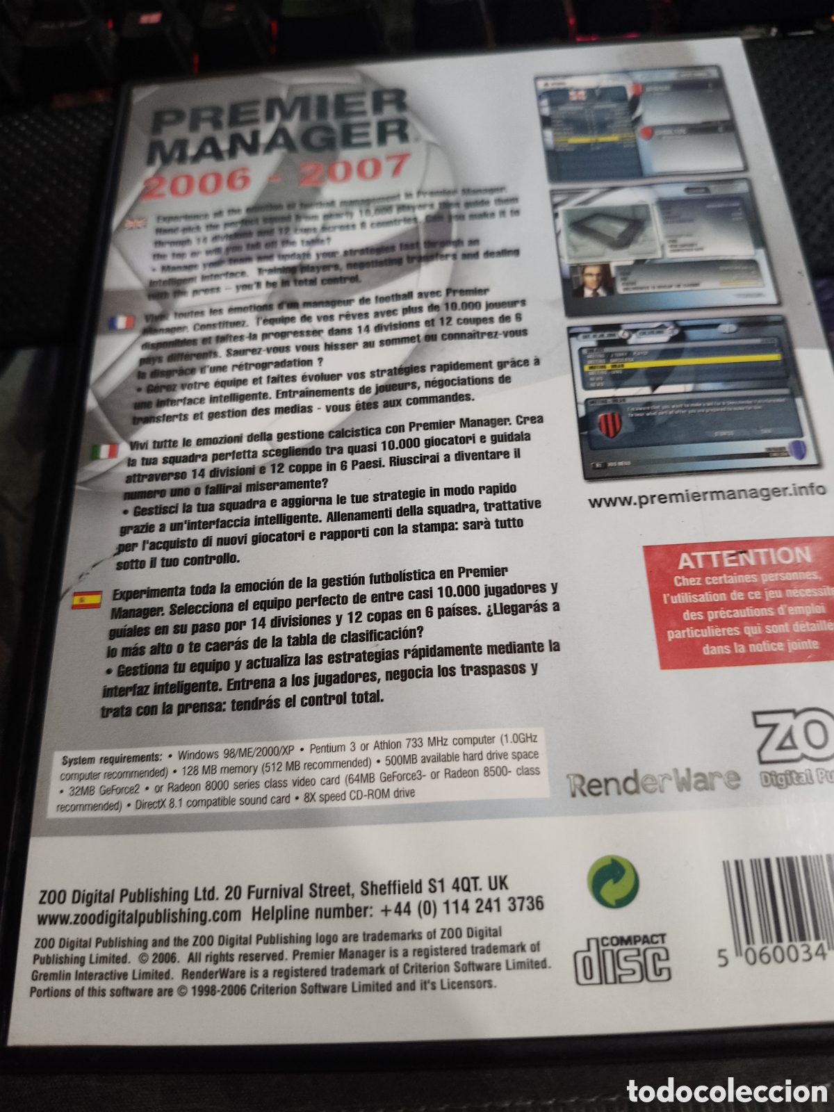 Videojuegos y consolas: Premier manager 2006-2007 Pc - Foto 2