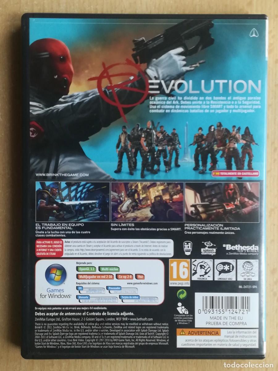 Videojuegos y consolas: Games for windows: Brink. DVD con manual. - Foto 3