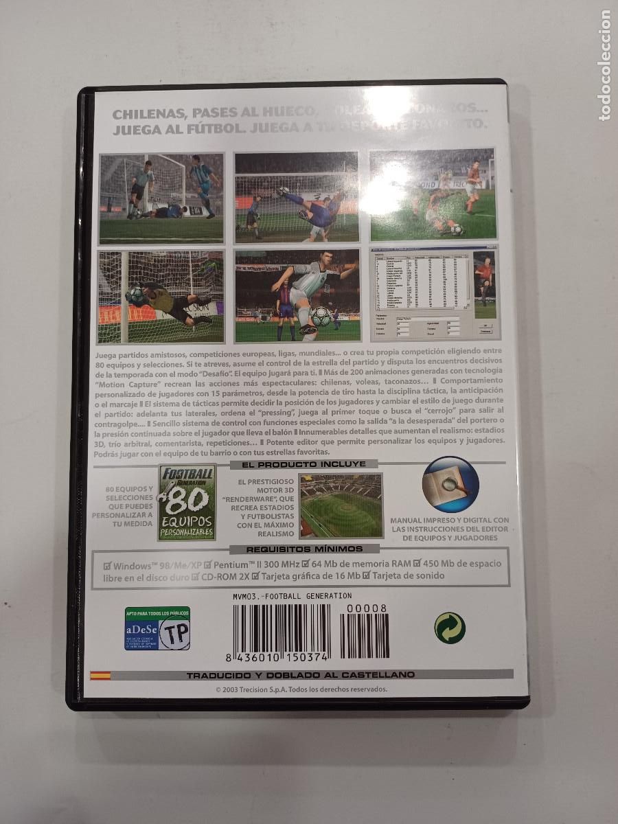Videojuegos y consolas: FOOTBALL GENERATION/PC. - Foto 3