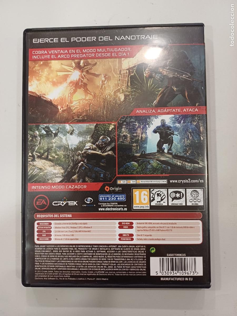 Videojuegos y consolas: CRYSIS 3/HUNTER EDITION/PC. - Foto 3