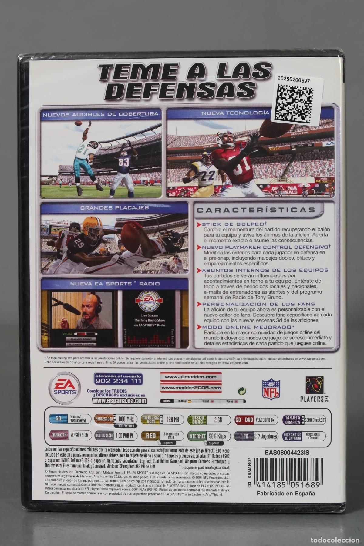 Videojuegos y consolas: PC CD-ROM. MADDEN 2005. PRECINTADO - Foto 2