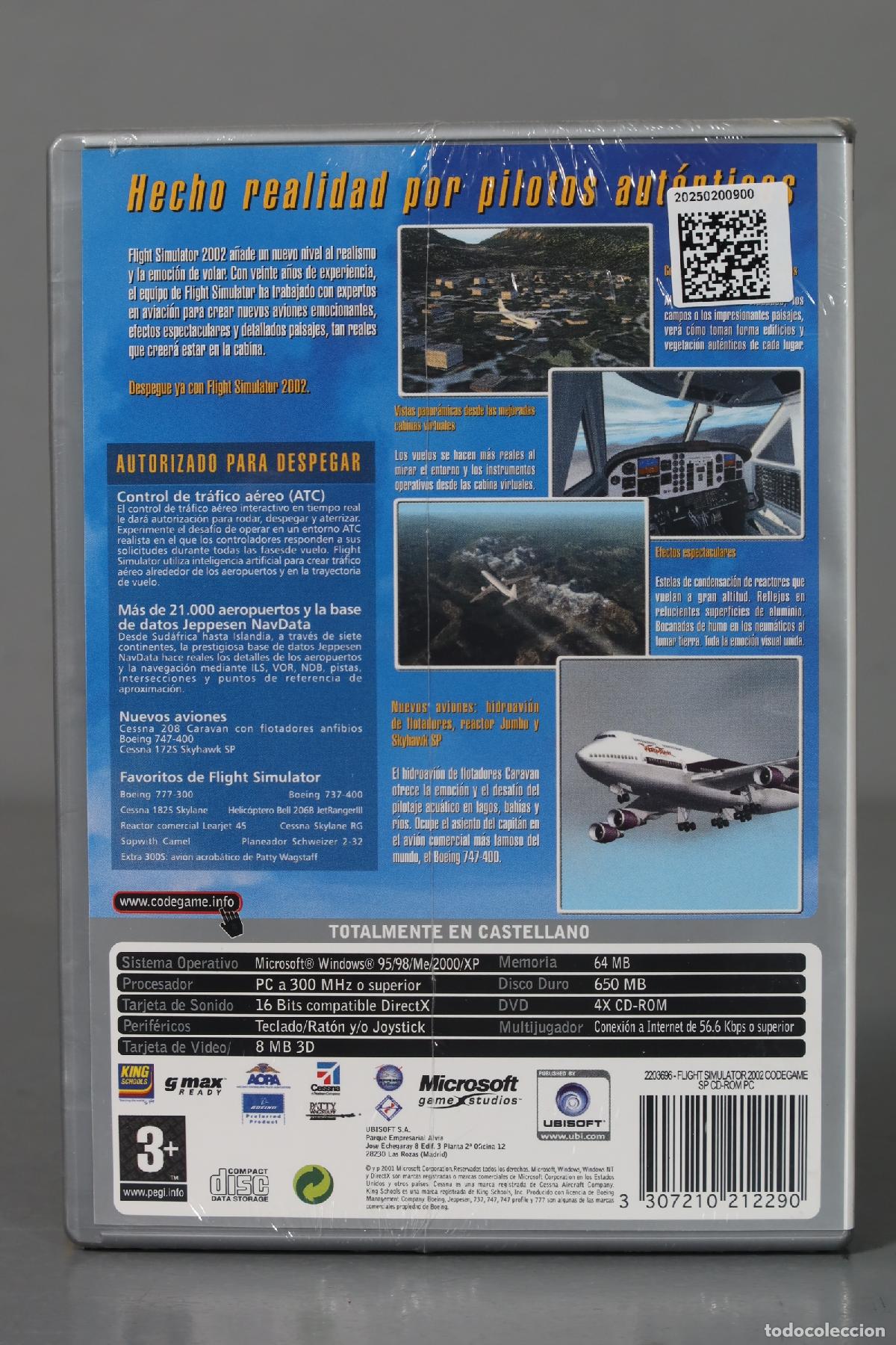 Videojuegos y consolas: PC CD-ROM. FLIGHT SIMULATOR 2002. MAXIMO REALISMO. PRECINTADO - Foto 2