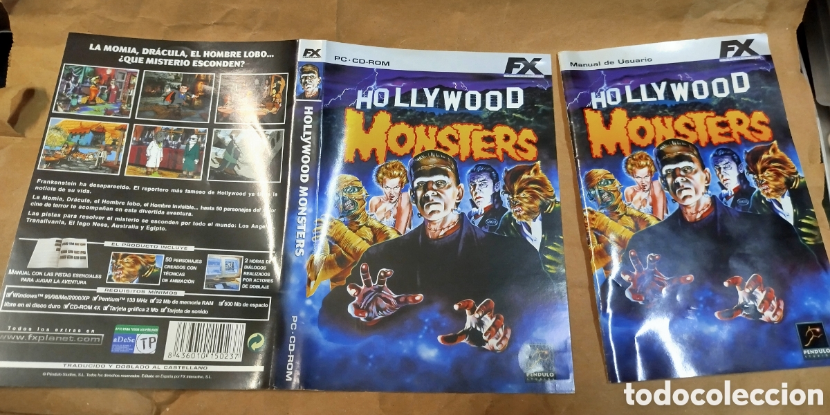 Videojuegos y consolas: Hollywood monsters. SOLO CARATULA Y LIBRETO - Foto 1