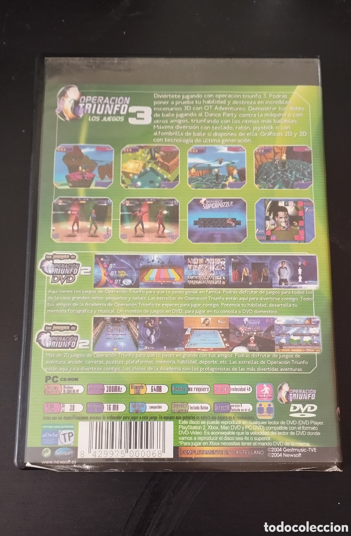 Videojuegos y consolas: 2 PC CD ROM, 1 VHS . OPERACI&Oacute;N TRIUNFO LOS JUEGOS - Foto 2