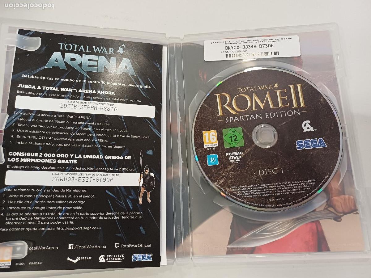 Videojuegos y consolas: ROME II/TOTAL WAR SPARTAN EDITION/PC 2 DISCOS. - Foto 2