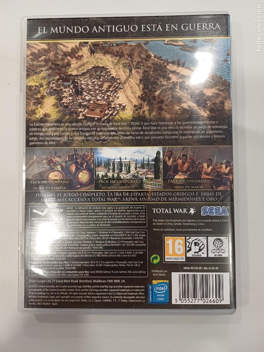 Videojuegos y consolas: ROME II/TOTAL WAR SPARTAN EDITION/PC 2 DISCOS. - Foto 3
