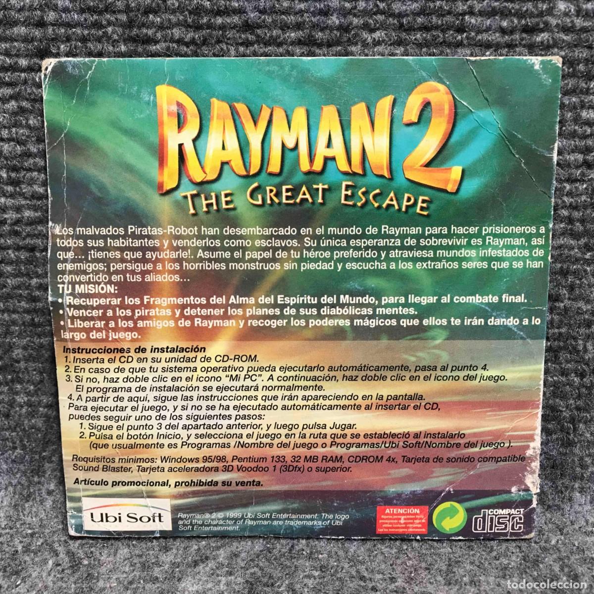 Videojuegos y consolas: RAYMAN 2 THE GREAT ESCAPE PC - Foto 2