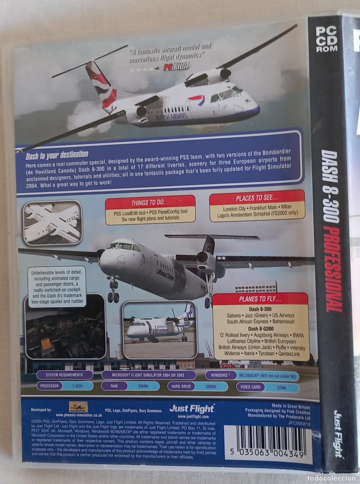 Videojuegos y consolas: Dash 8-300 professional, Juego PC Cd-rom for Microsoft Flight Simulator 2004/2002 - Foto 5