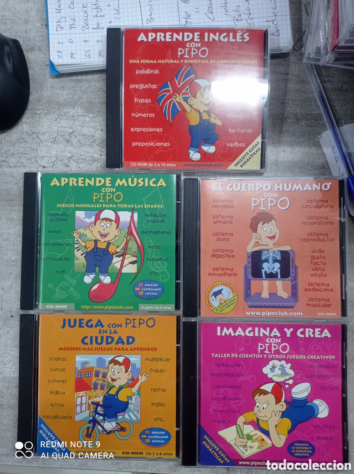Videojuegos y consolas: Lote de cinco CDs de aprende con Pipo. Juegos para pc - Foto 1