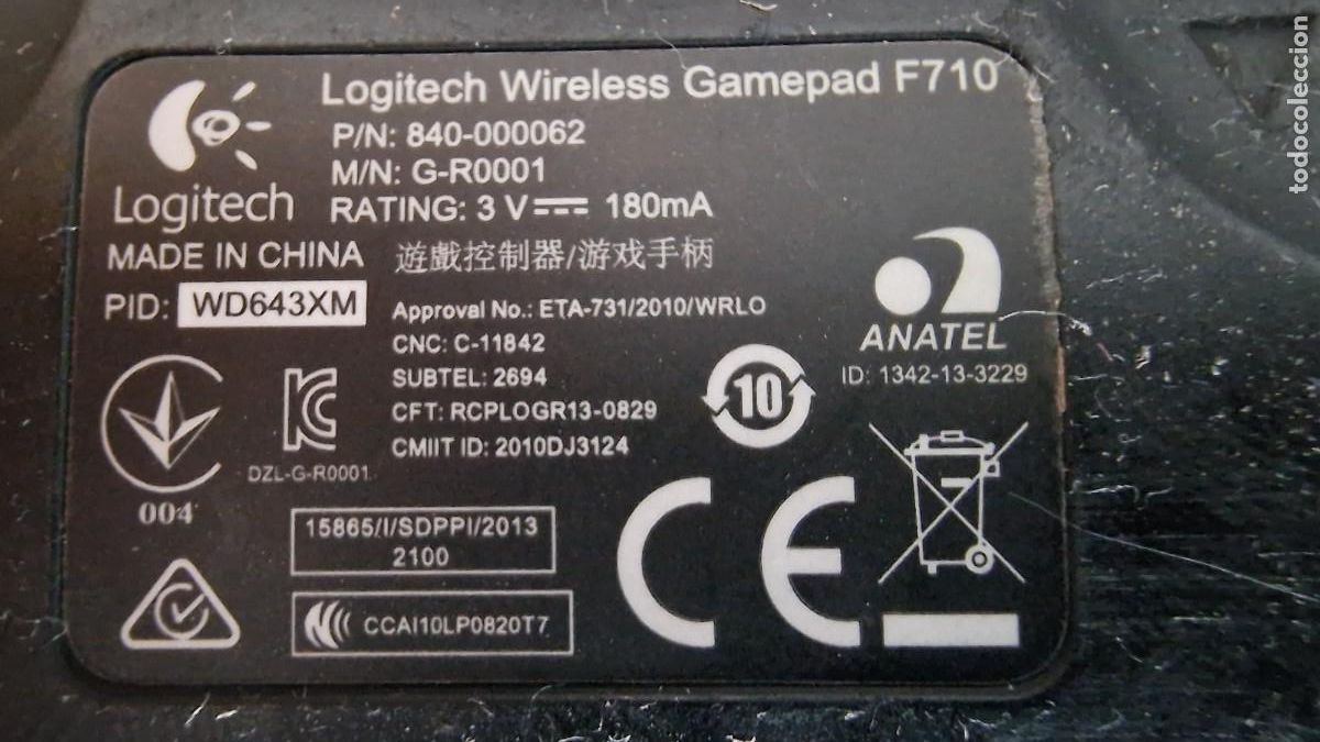 Videojuegos y consolas: Mando PC Logitech Wireless Gamepad F710 - Foto 5