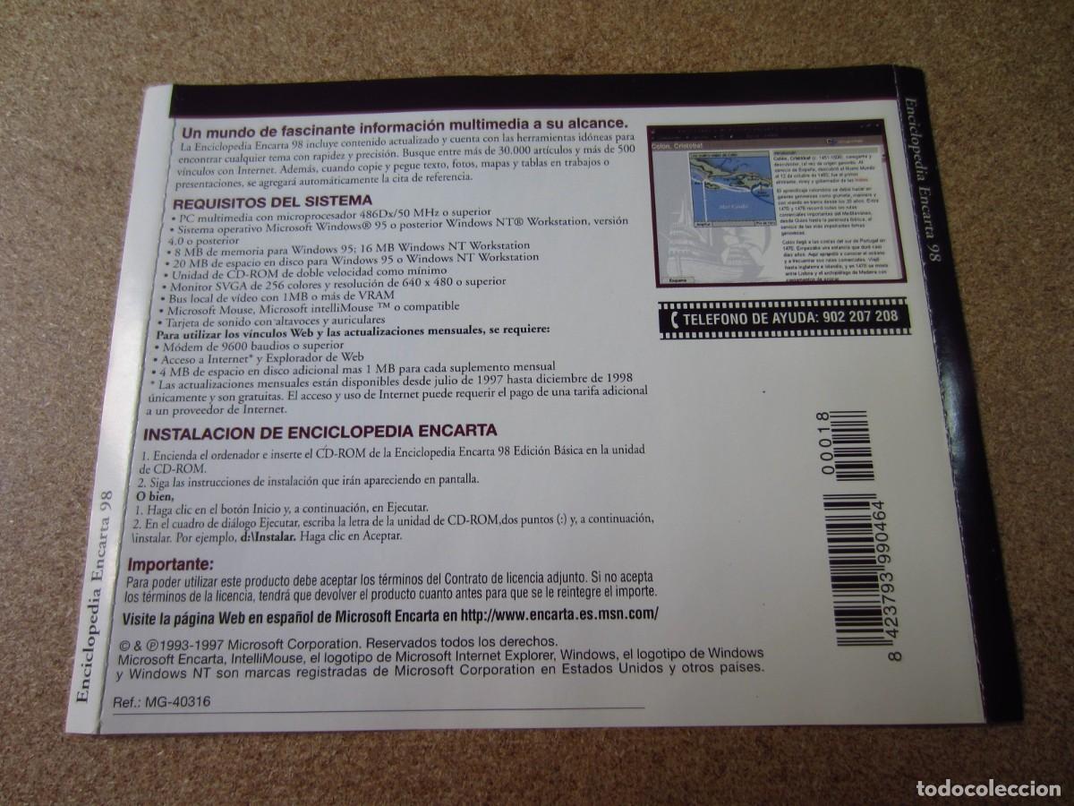 Videojuegos y consolas: Enciclopedia Microsoft Encarta 98 (PC CD-ROM) - Foto 4
