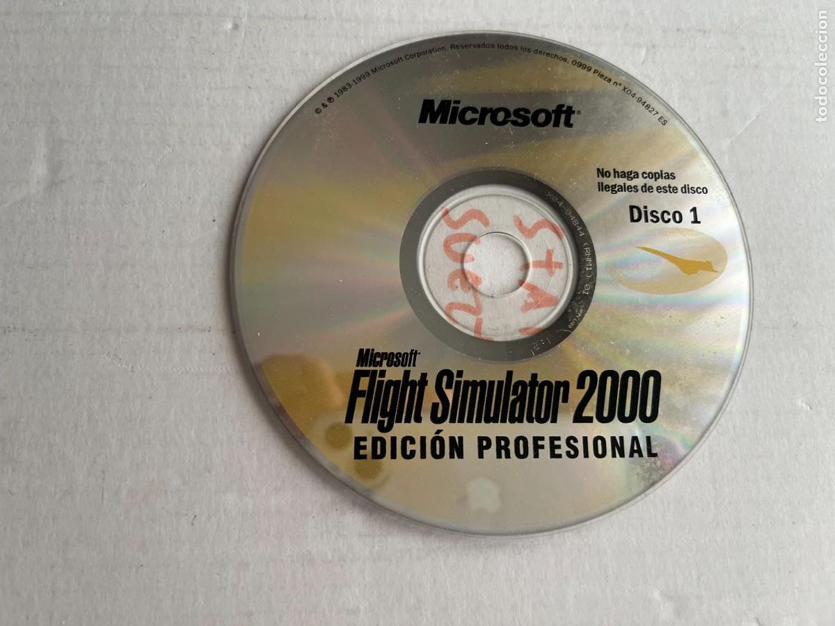 Videojuegos y consolas: MICROSOFT FLIGHT SIMULATOR 2000 DISCO 1 PC CD RDVD OM KREATEN - Foto 1