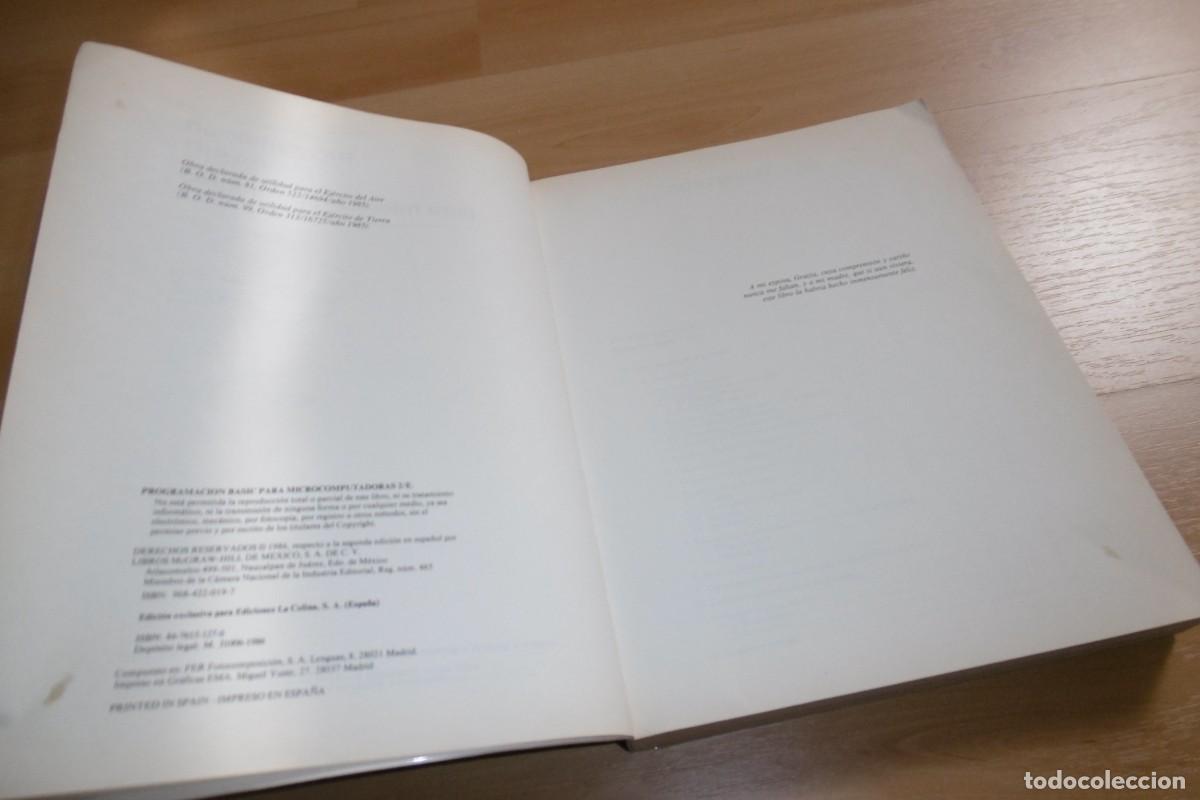 Videojuegos y consolas: LIBRO PC PROGRAMACION BASIC PARA MICROCOMPUTADORAS - Foto 3
