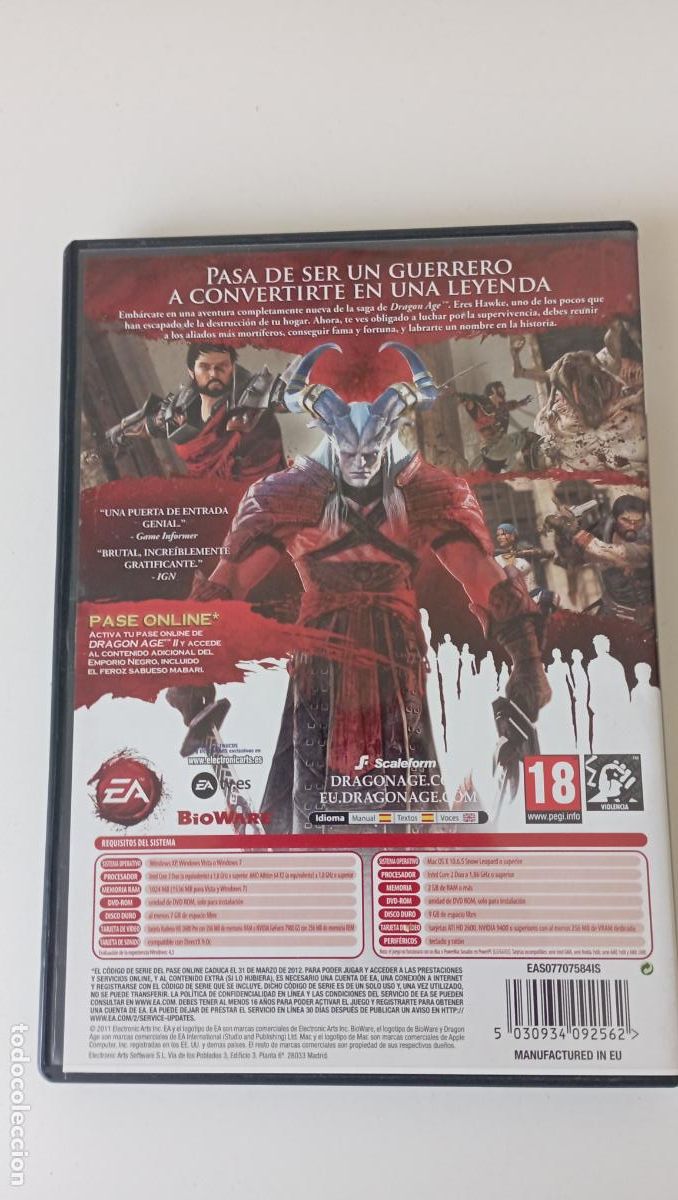 Videojuegos y consolas: Dragon Age II. Videojuego PC. - Foto 2