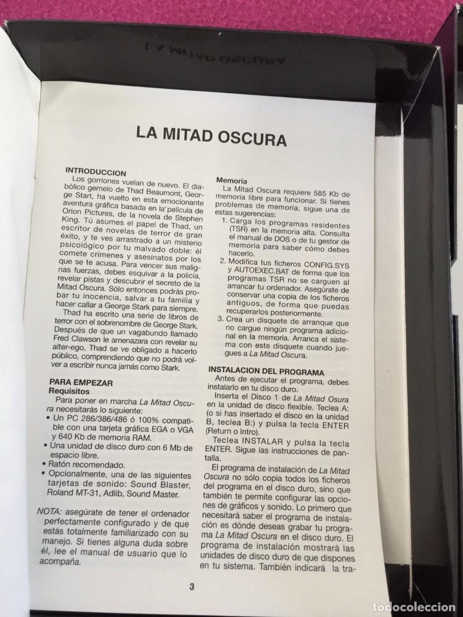 Videojuegos y consolas: Juego La Mitad Oscura - PC 3 1/2 - Foto 6