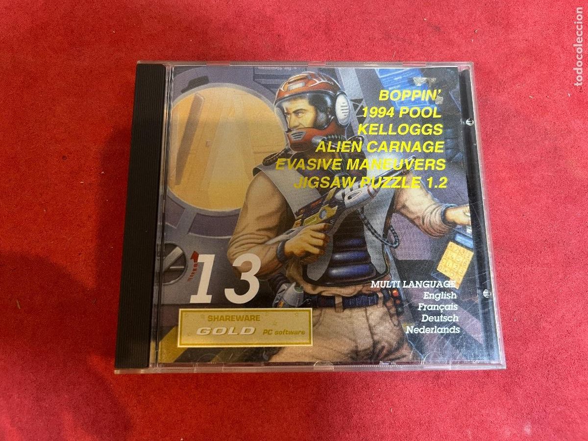 Video Games and Consoles: CD-ROM juegos PC Shareware GOLD SGCD-13 &ndash; Boppin&rsquo;, Alien Carnage, Kelloggs, 1994 Pool