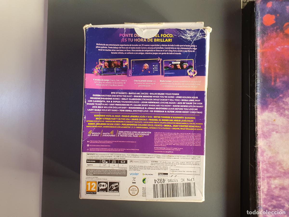 Videojuegos y consolas: LETS SING 2024 2 MICROFONOS NINTENDO SWITCH JUEGO VIDEOJUEGO - Foto 3