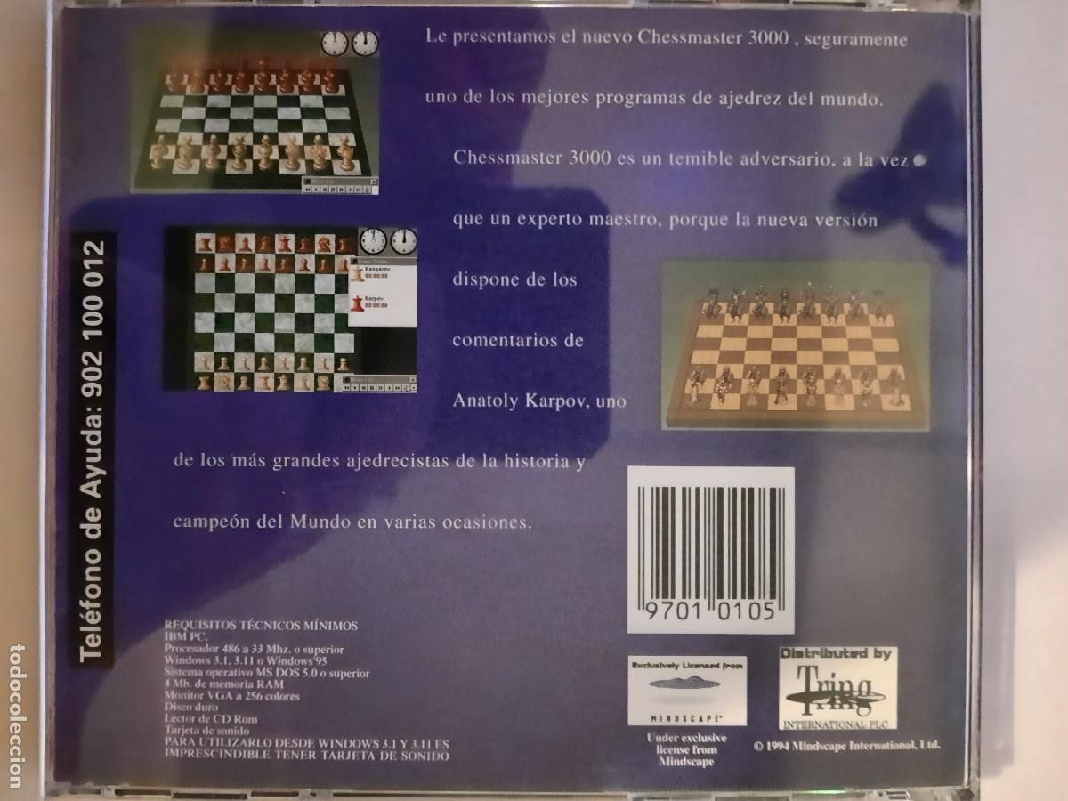 Videojuegos y consolas: CD-ROM PC. The chessmaster 3000. Ergo software. Juego - Foto 3