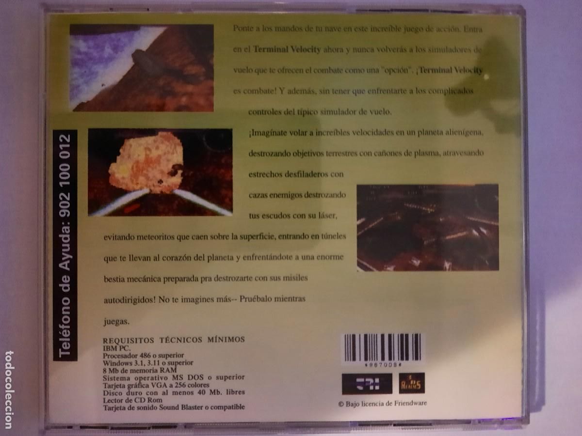 Videojuegos y consolas: CD-ROM PC. Terminal velocity. Friendwars, Juego - Foto 3