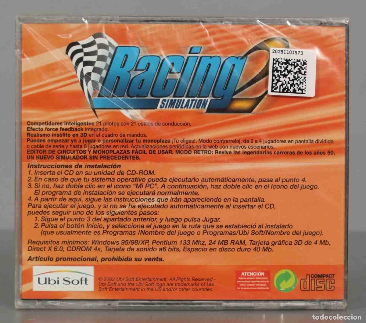 Videojuegos y consolas: PC CD-ROM. RACING SIMULATION. PRECINTADO - Foto 2