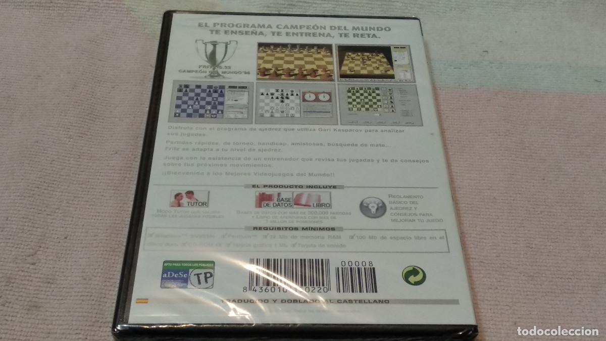 Videojuegos y consolas: FRITZ 5. EL PROGRAMA DE AJEDREZ CAMPE&Oacute;N DEL MUNDO. PC CD-ROM - NUEVO PRECINTADO - Foto 2