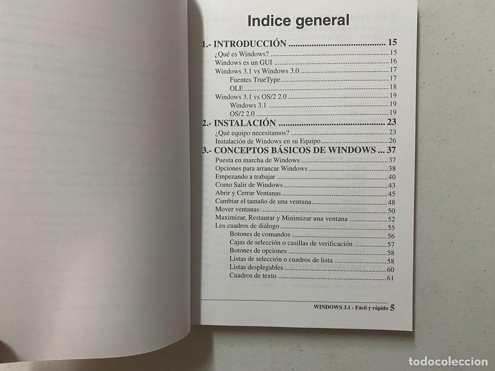 Videojuegos y consolas: WINDOWS 3.1 F&Aacute;CIL Y R&Aacute;PIDO - MANUAL DE SOFTWARE INFORM&Aacute;TICA - Foto 4