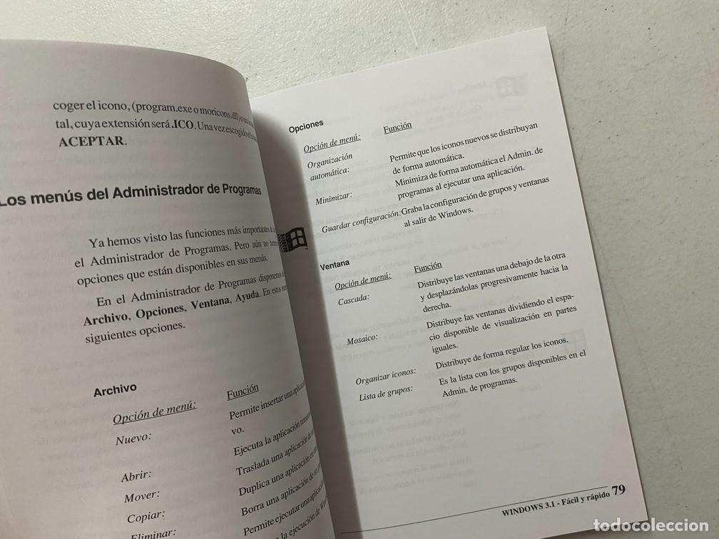 Videojuegos y consolas: WINDOWS 3.1 F&Aacute;CIL Y R&Aacute;PIDO - MANUAL DE SOFTWARE INFORM&Aacute;TICA - Foto 10