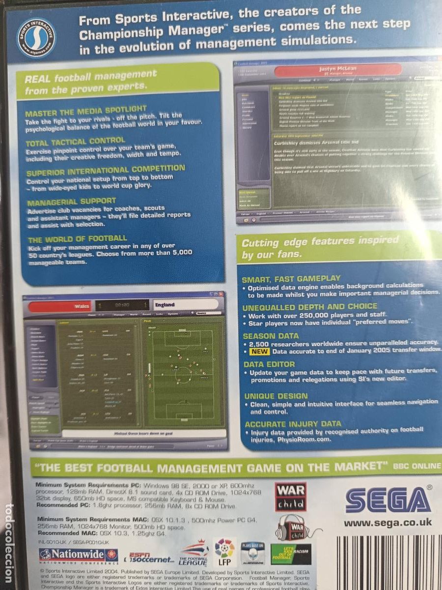 Videojuegos y consolas: FOOTBALL MANAGER 2005 - PC CD - Foto 3