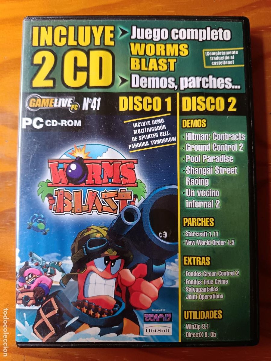 Videojuegos y consolas: 2CD: WORMS BLAST + DEMOS + Parches + Extras + Herramientas... Juego PC. - Foto 1
