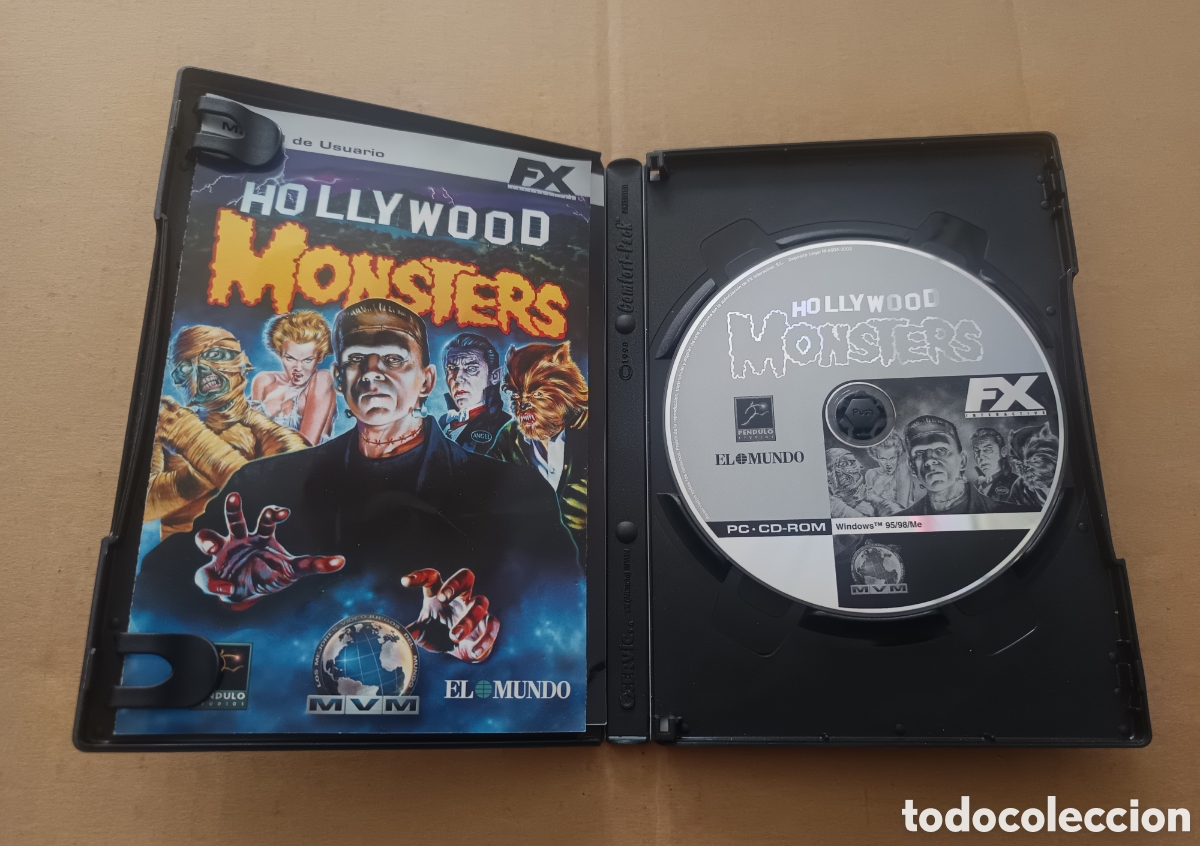 Videojuegos y consolas: Juego PC CD-Rom Hollywood Monsters (P&eacute;ndulo Studios, 2002). FX Interactive. Con manual y pegatinas. - Foto 3