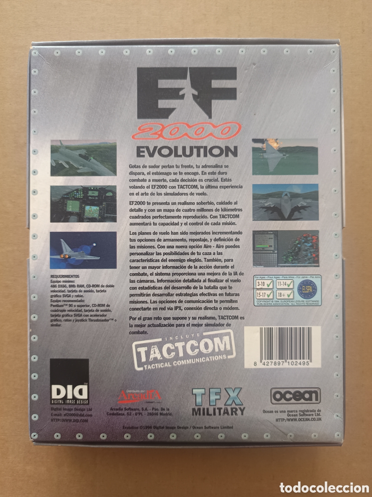 Videojuegos y consolas: Juego PC CD-Rom EF2000 Evolution (Ocean Software, 1996). Incluye Tactcom: Tactical Communications. T - Foto 2