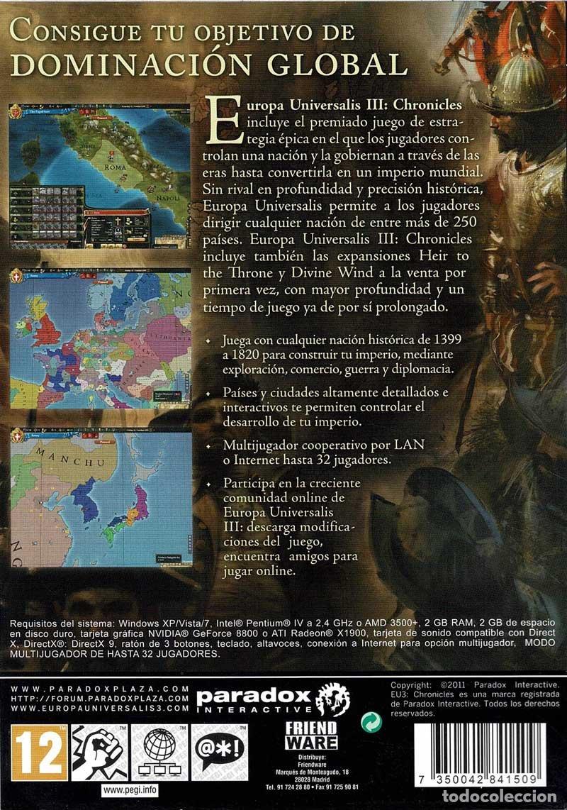 Videojuegos y consolas: Europa Universalis III. Chronicles PC - Foto 2