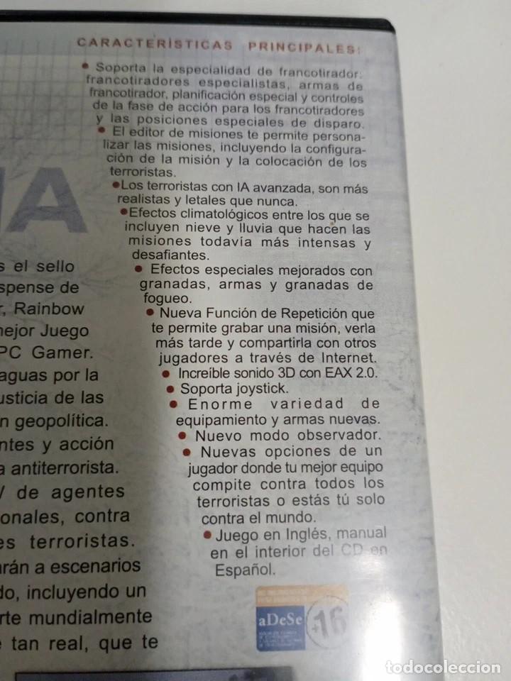 Videojuegos y consolas: ROGUE SPEAR RAINBOW SIX PC CD-ROM Manual En CD - Foto 3