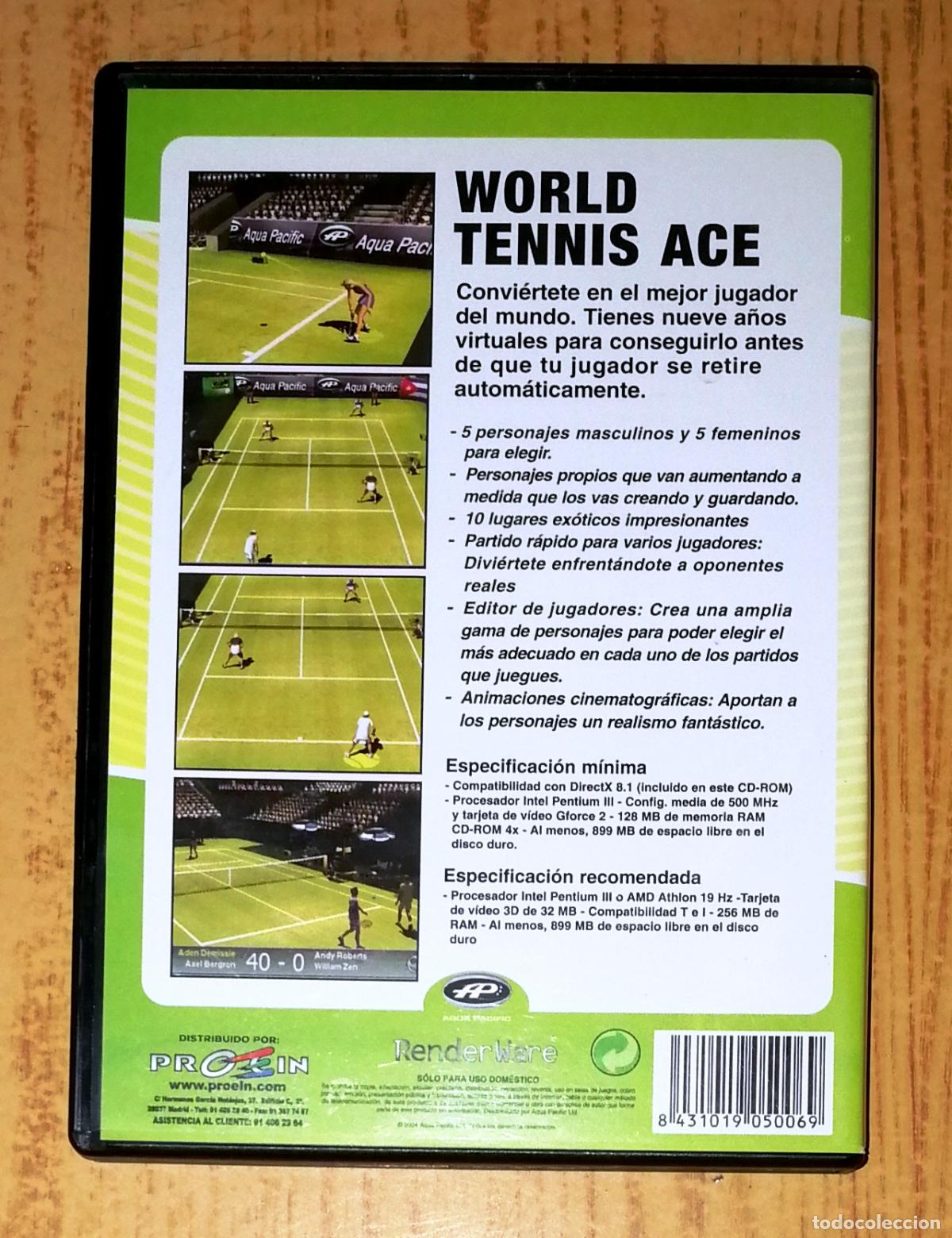 Videojuegos y consolas: PC CD-ROM. WORLD TENNIS ACE. - Aqua Pacific : Renderware, 2004 - Foto 3