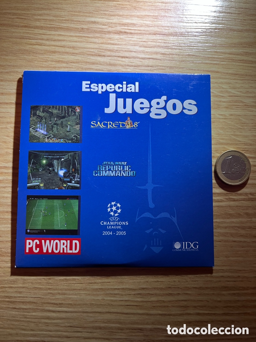 Videojuegos y Consolas: Funda de CD Especial Juegos. PC WORLD. Marzo 2005. SACRED 1.8, STAR WARS REPUBLIC COMMANDO, UEFA