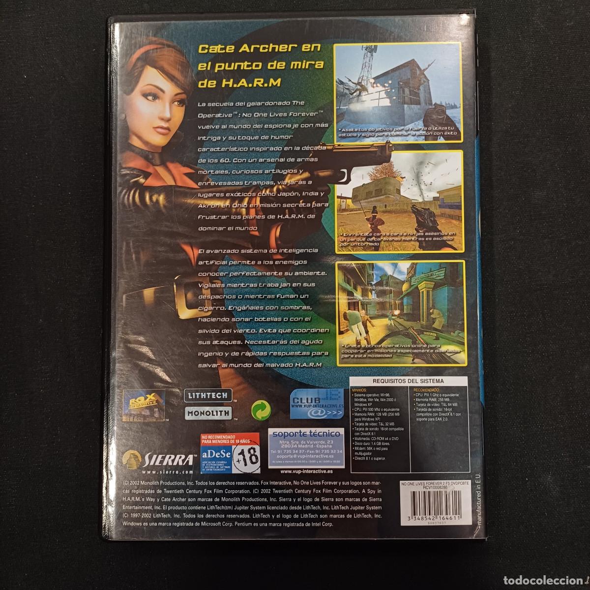 Videojuegos y consolas: NO ONE LIVES FOREVER 2/PC 2 DISCOS+LIBRETO. - Foto 4