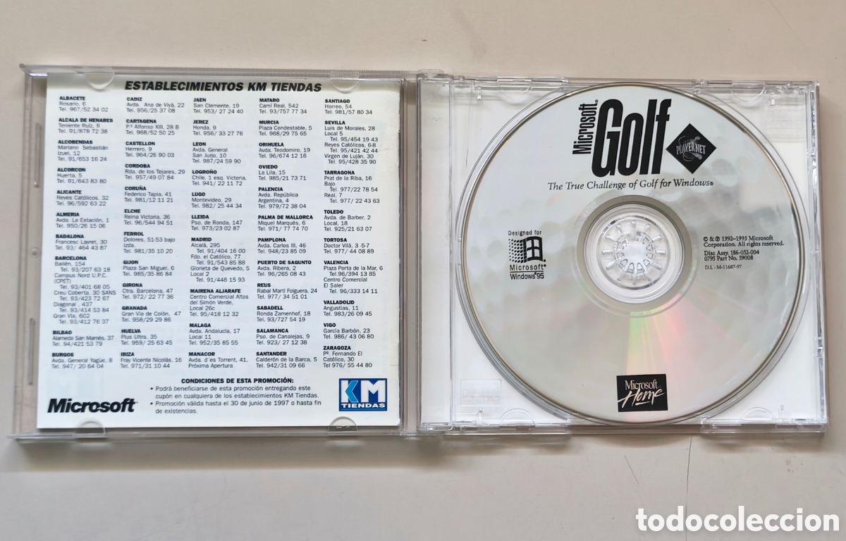 Videojuegos y consolas: Juego PC Microsoft Golf, 1995. CD-Rom, versi&oacute;n 2.0. - Foto 2