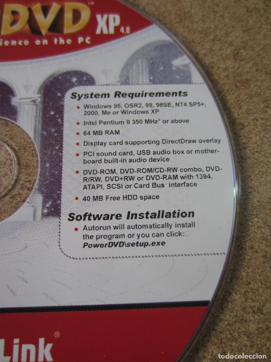Videojuegos y consolas: Disco CD Cyberlink Power DVD XP 4.0 para PC - Foto 4