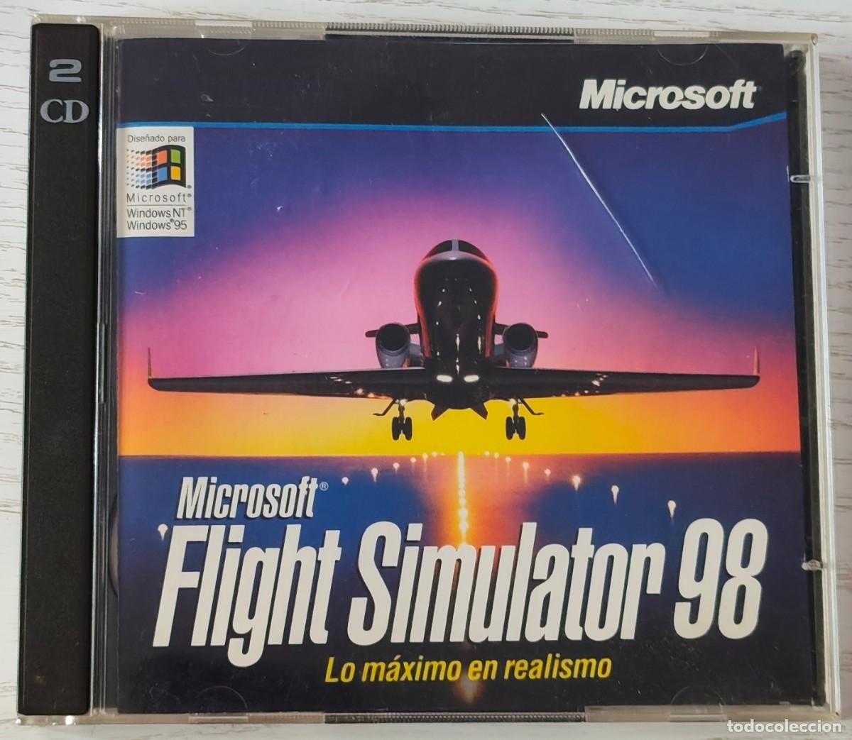 Videojuegos y Consolas: SIMULADOR DE VUELO PARA PC ''MICROSOFT FLIGHT SIMULATOR 98'' + CD-ROM ''EL MUNDO DE LA AVIACI&Oacute;N''